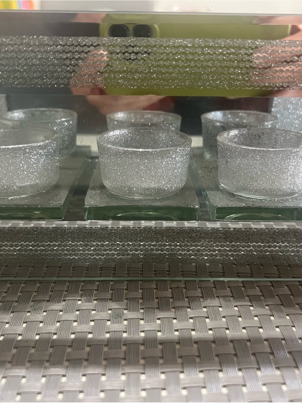 Glitter Silver Tealight Candle Holder Set - Home Accents